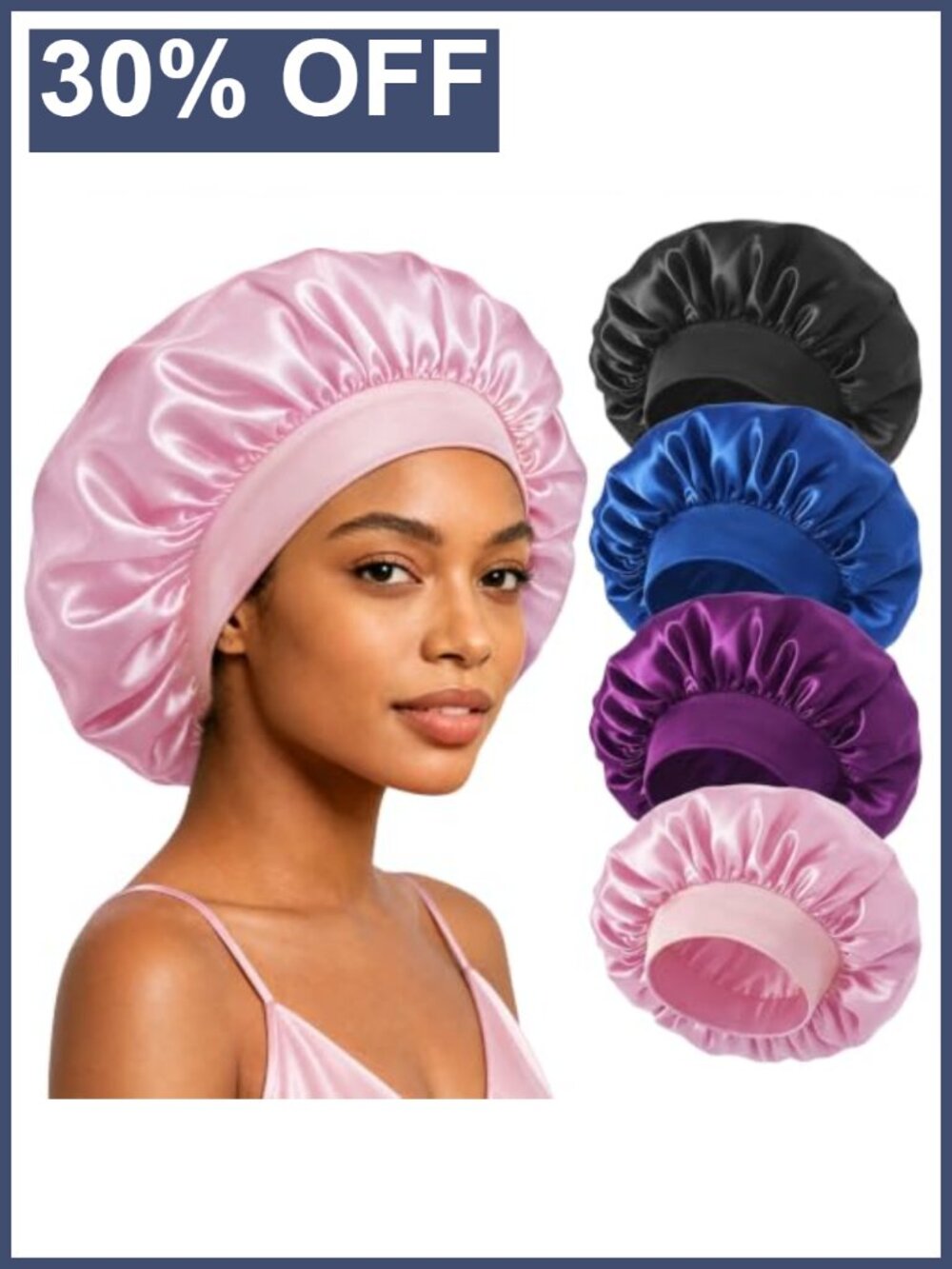 Extra Large Satin Bonnet for Sleeping Women Wide Band Hair Bonnet